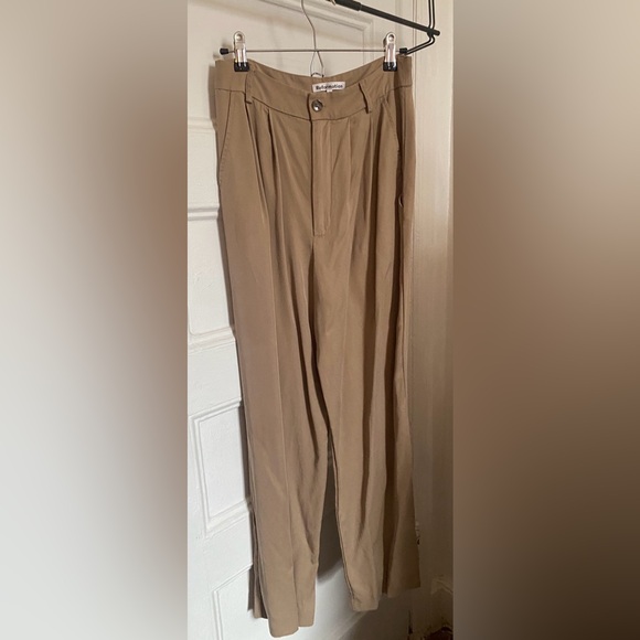 Reformation Tan High Rise Wide Leg Mason Pant - Picture 6 of 8